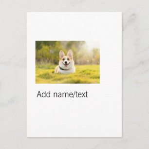 Cute dog pet add name text editable dog mom dad gi postcard