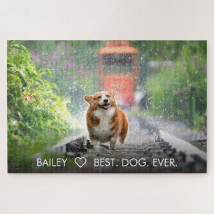 Cute Dog Pet Photo Personalized Custom Pets Puppy Jigsaw Puzzle