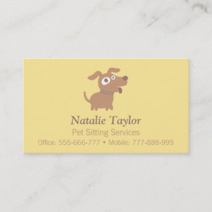 Cute Dog Pet Sitter Services Business Cards