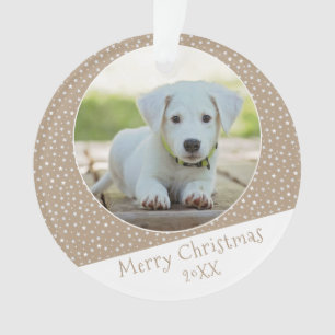 Cute Dog Pet Star Pattern Photo Christmas Keepsake Ornament
