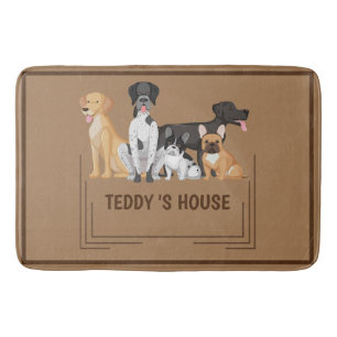 Cute Dog Pet Welcome Home party DIY name Bath Mat