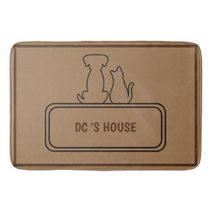 Cute Dog Pet Welcome Home party DIY name Bath Mat