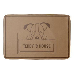 Cute Dog Pet Welcome Home party DIY name Bath Mat