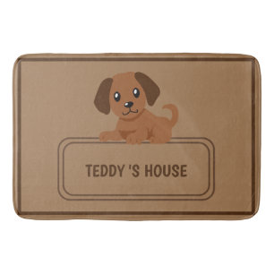 Cute Dog Pet Welcome Home party DIY name Bath Mat