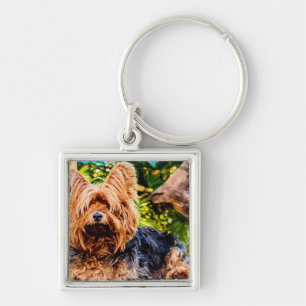 Cute Dog Pet Yorkie Peace Love Destiny Fun Art Keychain