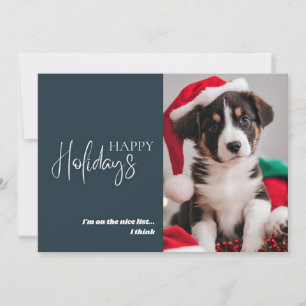 Cute Dog Photo Holiday Card