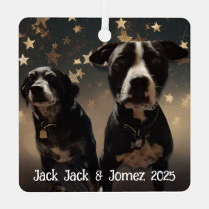 Cute Dog Photos Personalized Christmas Metal Ornament