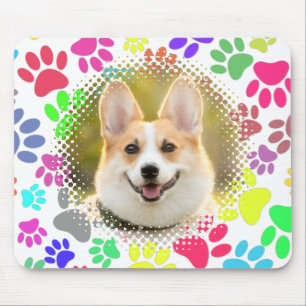 Cute Dog Picture Paw Pattern Custom  Mouse Pad