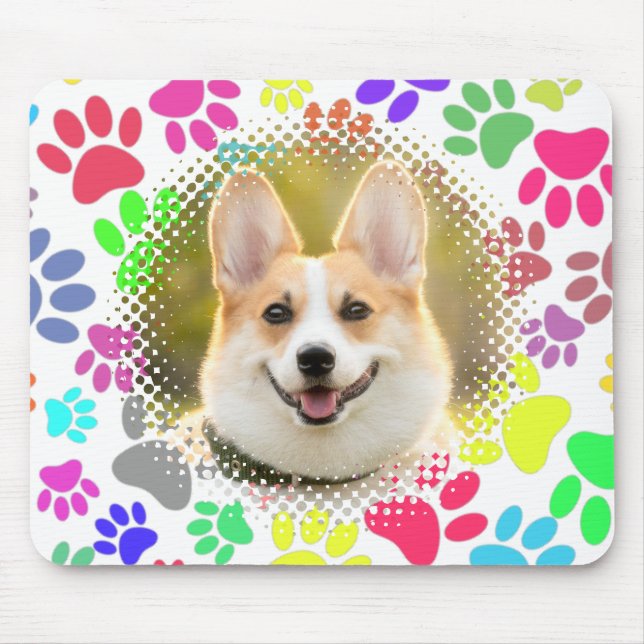 Cute Dog Picture Paw Pattern Custom  Mouse Pad (Front)