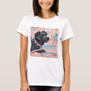 Cute dog pink blue bling dog mom T-Shirt