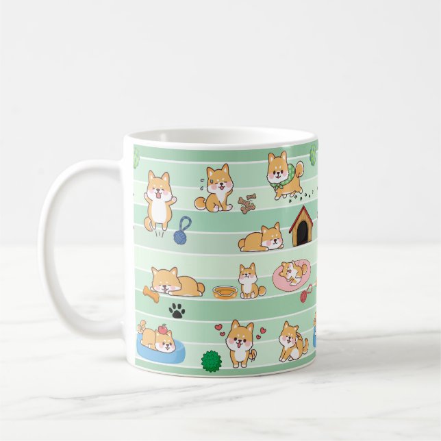 cute dog playing jumping sleeping coffee mug (Left)