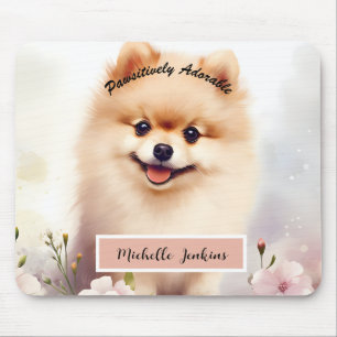 Cute Dog, Pomeranian Mouse Pad