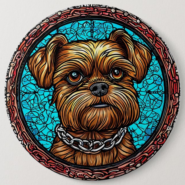 Cute dog portrait 6 inch round button (Front)