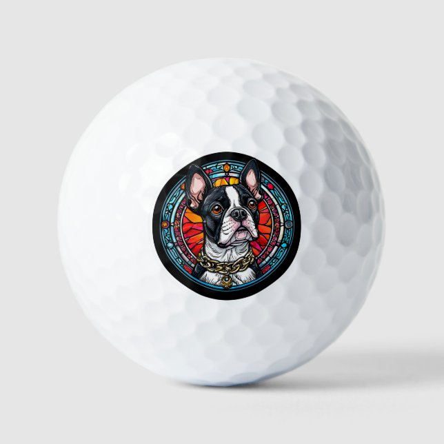 Cute dog portrait golf balls (Front)