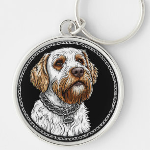 Cute dog portrait keychain