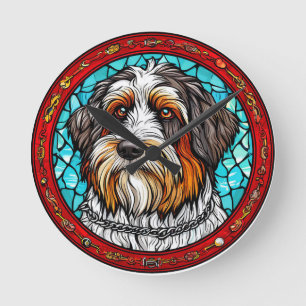 Cute dog portrait round clock