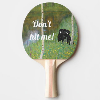 Cute Dog Pug Gustav Klimt Forest Ping Pong Paddle