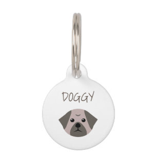 Cute Dog Pug Pet Tag