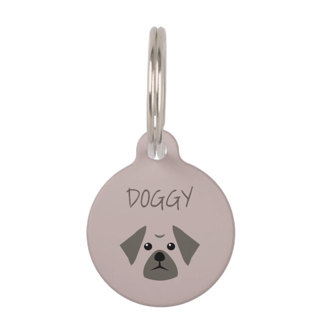 Cute Dog Pug Pet Tag (Back)