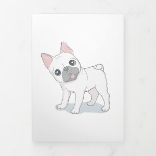Cute Dog Puppy Gift For Dog Lovers Tri-Fold Announcement