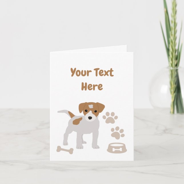 Cute Dog Puppy Paw Prints Pattern  Holiday Card (Front)