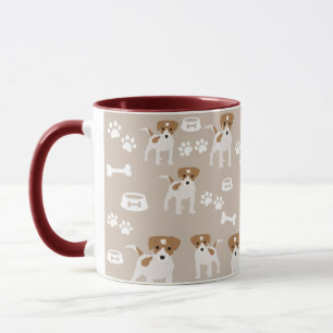 Cute Dog Puppy Paw Prints Pattern Mug