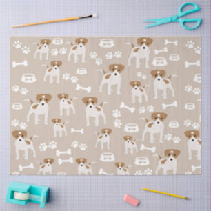 Cute Dog Puppy Paw Prints Pattern  Tissue Paper