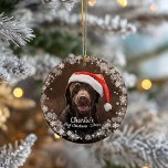 Cute Dog Puppy Pet First Christmas Photo Snowflake Ceramic Ornament<br><div class="desc">Cute Dog Puppy Pet First Christmas Photo Snowflake Ceramic Ornament</div>