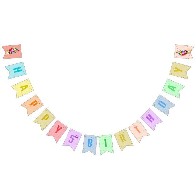 Cute Dog Puppy Themed Kid's Birthday Party Bunting Flags (All)