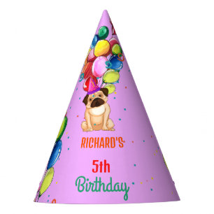 Cute Dog Puppy Themed Kid's Birthday Party Party Hat