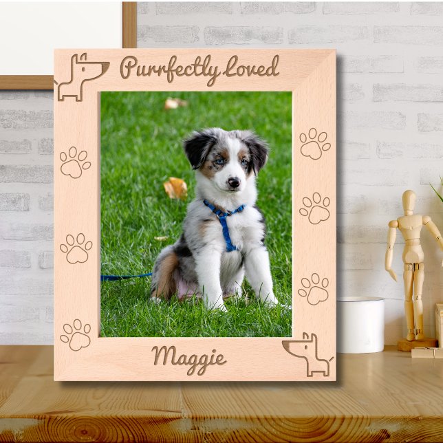Cute Dog Purrfectly Loved Etched Frames (Creator Uploaded)