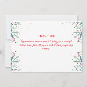 Cute Dog Santa Cap Christmas Thank You  Card