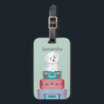 Cute Dog Sat on Suitcases Personalised Luggage Tag<br><div class="desc">Adorable dog sat on suitcases.</div>