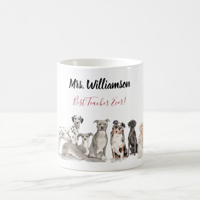 Cute Dog School Teacher Coffee Mug (Center)