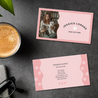 Cute Dog Sitter, Pet Groomer, Dog Walker Business Card