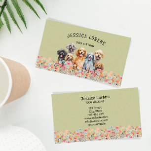 Cute Dog Sitter, Pet Groomer, Veterinarian, Puppy  Business Card