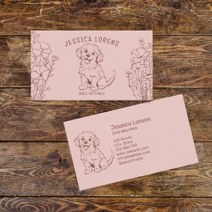 Cute Dog Sitter, Pet Groomer, Veterinarian, Puppy  Business Card