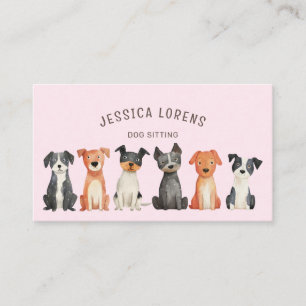 Cute Dog Sitter Pet Groomer Veterinarian Puppy  Business Card