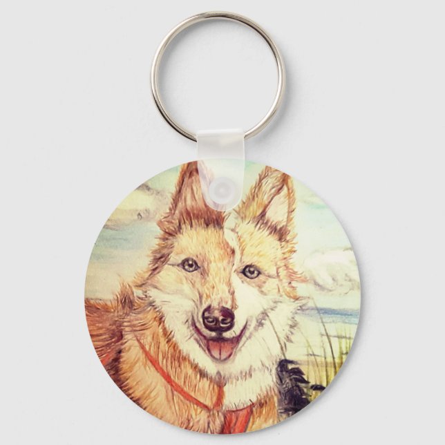Cute Dog Sketch Keychain (Front)