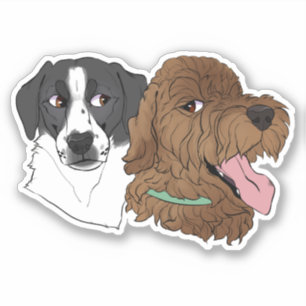 Cute Dog Sticker Pointer Goldendoodle