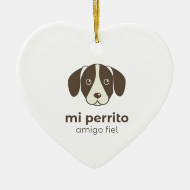 Cute Dog stickers Ceramic Ornament (Front)