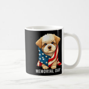 Cute Dog Summer Flag Us Memorial Day _1  Coffee Mug