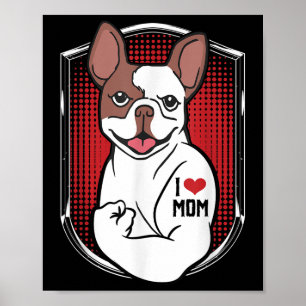 Cute Dog Tattoo I Love Mom  Poster