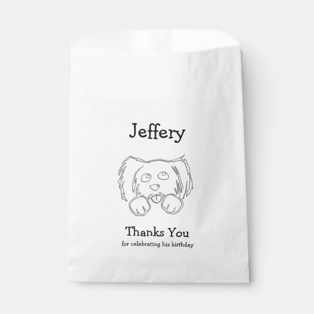 Cute Dog Thank you Favour Bag (Front)