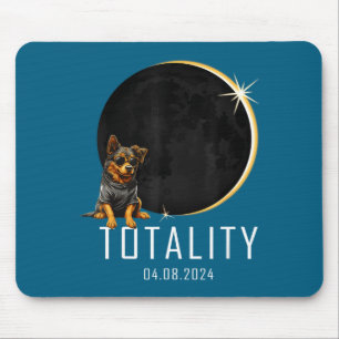 Cute Dog Total Solar Eclipse Totality Mouse Pad