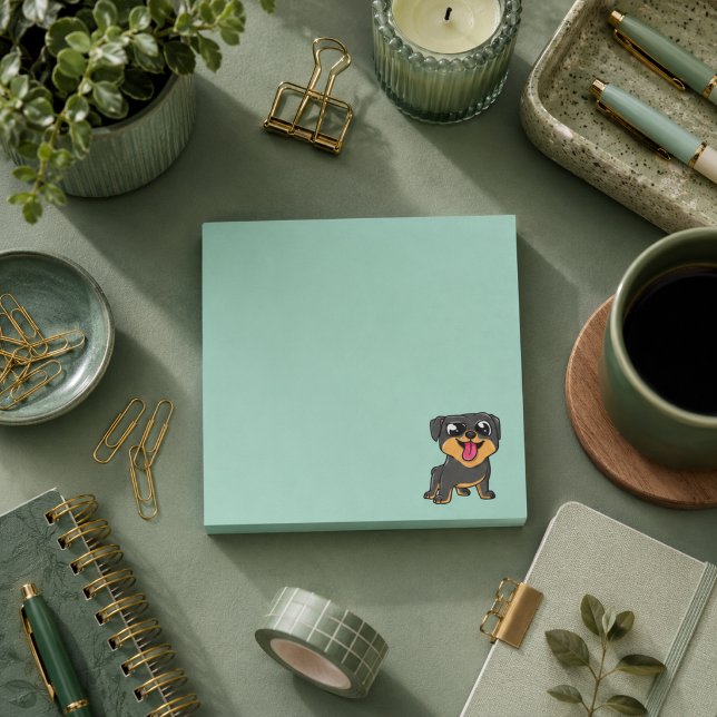 Cute Dog Turquoise Green Post-it Notes (Creator Uploaded)