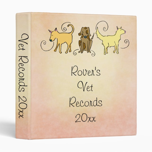 Cute Dog Vet Records Binder (Front/Spine)