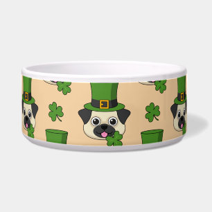 Cute Dog w Hat and Shamrock St Patrick's Pattern