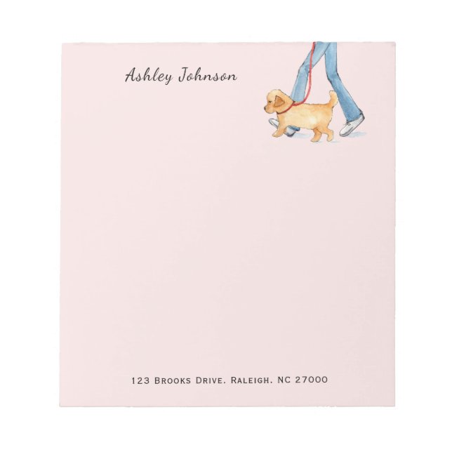 Cute Dog walker personalized Notepad (Front)