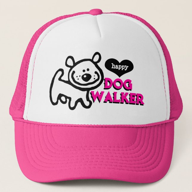 Cute Dog Walking Service Dog Walker Business Trucker Hat (Front)